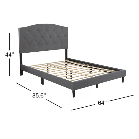 Modern Button-Tufted Queen Size Upholstered Platform Bed with Sleek Design