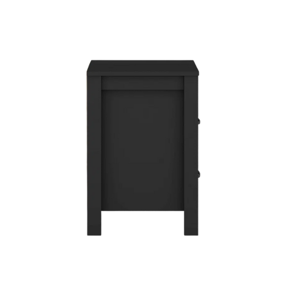 22.7" 2-Drawer Nightstand – Space-Saving Modern Minimalism, Engineered Wood with Clean-Lined Silhouette, Neutral Finish, Open Cubby & 2 Spacious Drawers for Bedroom Storage, Ideal for Tech & Accessories