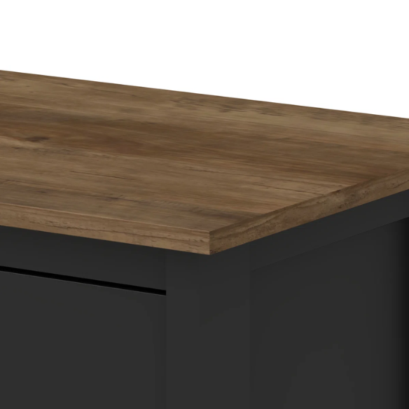 2-Drawer Nightstand – Neutral Engineered Wood, Streamlined Rectangular Design, Four Block Legs, Convenient Storage with Roller-Glide Drawers & Metal Knobs, Perfect for Traditional & Contemporary Bedroom