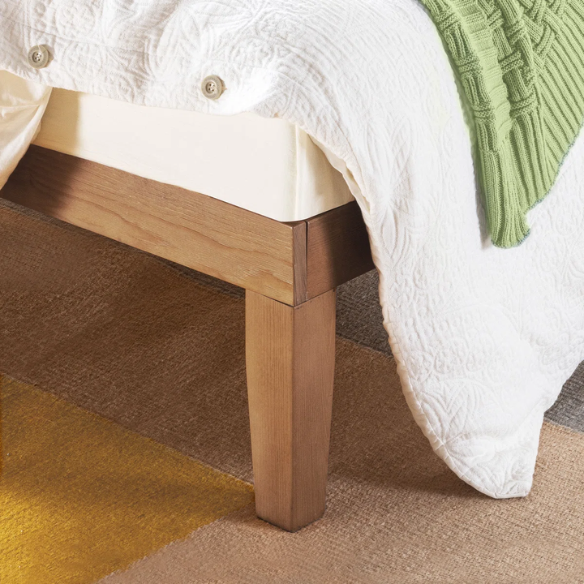 Durable Solid Wood Slat Bed – Full/Double Size with Timeless Design and Sturdy Construction