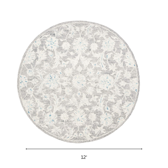 Tufted Wool Area Rug – Luxurious Floral Design