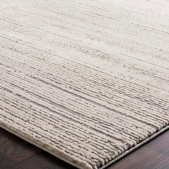 Modern Abstract Gray Area Rug – Stain-Resistant, High-Low Pile, Distressed Ivory Hues for a Relaxed, Stylish Touch