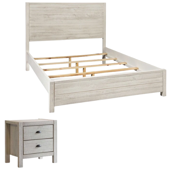 Stylish Wooden Twin 2-Piece Bedroom Set: Elegant Design for Cozy and Functional Spaces
