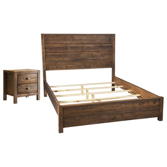 Stylish Wooden Twin 2-Piece Bedroom Set: Elegant Design for Cozy and Functional Spaces