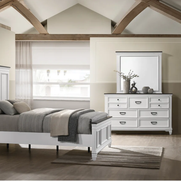 Solid Wood 6-Piece Storage Bedroom Collection – Rustic Charm with Headboard Storage, USB Charging Station, and Durable New Zealand Pine Construction