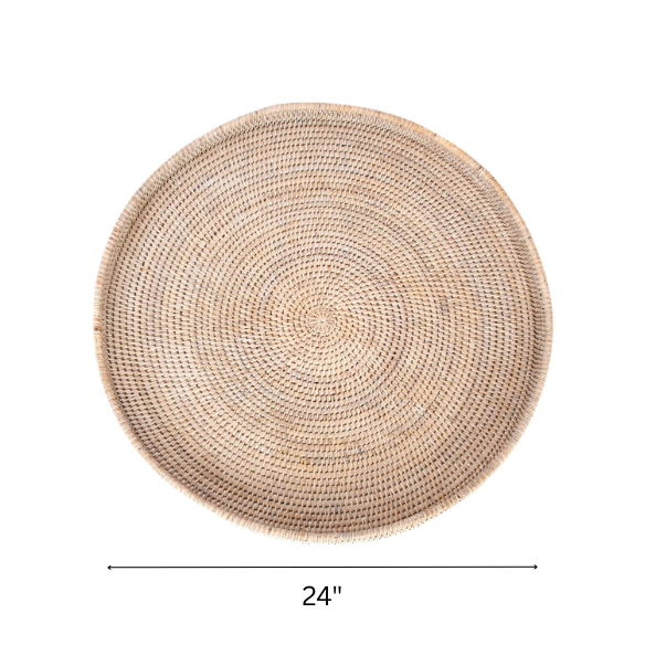 Wicker Serving Tray – Coastal-Inspired, Natural Rattan Design for Dining & Decor