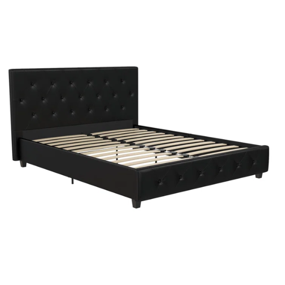 Luxurious Faux Leather Platform Bed – Full Double Size with Sleek Modern Design