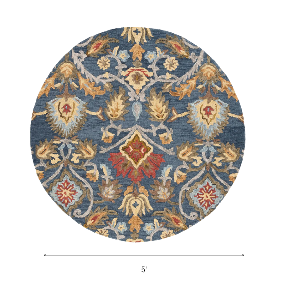 Tufted Wool Area Rug – Luxurious Floral Design