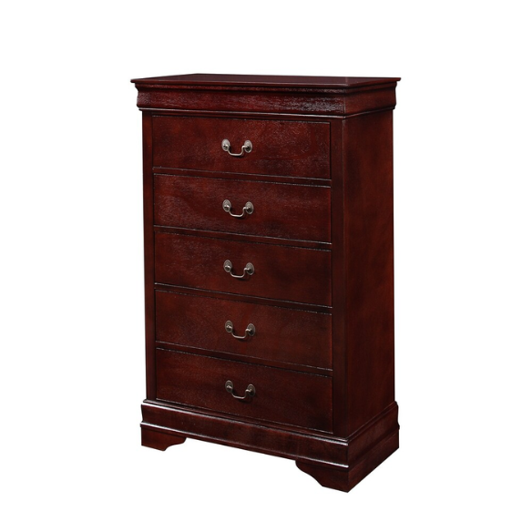 Timeless 6-Piece Cherry Wood Sleigh Bedroom Set with Elegant Curves and Sophisticated Finish