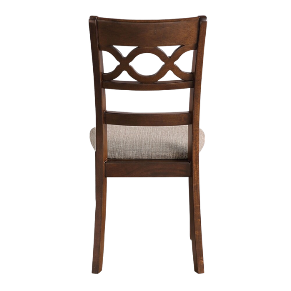 5-Piece Dining Set – Modern Farmhouse Round Table with Curvy Legs & X-Cross Chair Detail