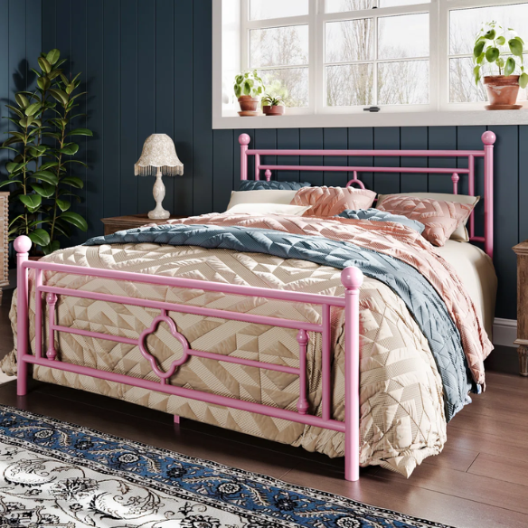 Durable Metal Platform Bed – Full Double Size with Sturdy Frame and Modern Design