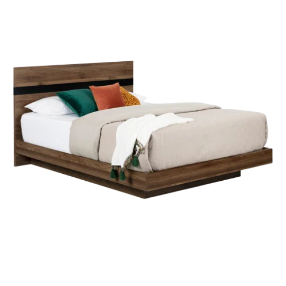 Rustic Restoration Queen Platform Configurable Bedroom Set with 7-Drawer Dresser, Nightstand, and Scandinavian-Inspired Design