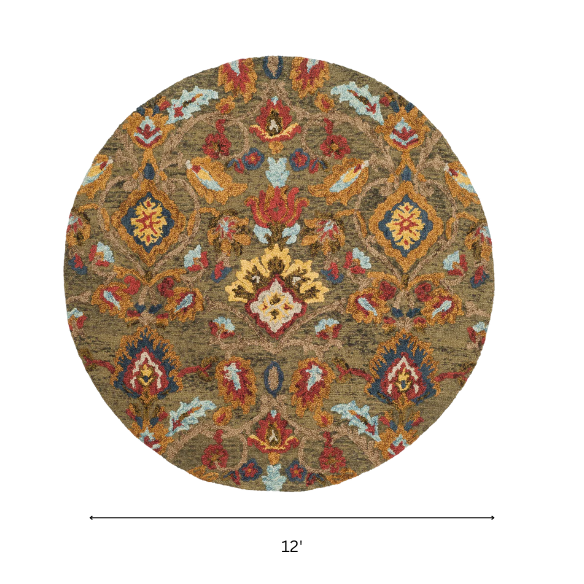 Tufted Wool Area Rug – Luxurious Floral Design