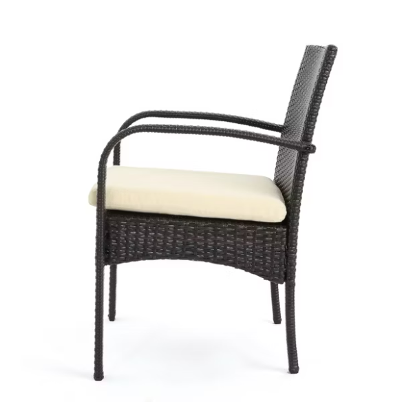 5-Piece Outdoor Wicker Dining Set | Includes Water-Resistant Cushions for Comfort and Durability