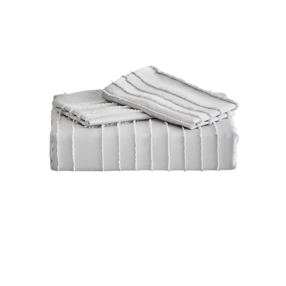 Luxurious Tufted Duvet Cover Set – Queen Size | Striped Textured Boho Bedding | Ultra-Soft Washed Microfiber | 3-Piece Set