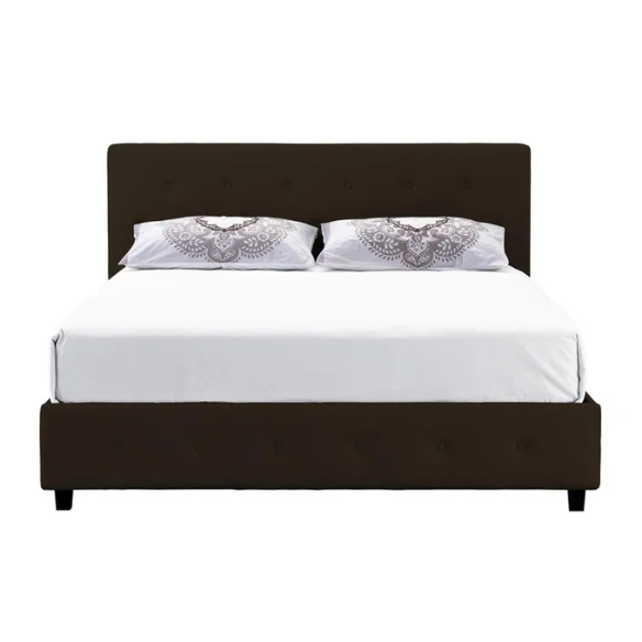 Luxurious Faux Leather Platform Bed – Full Double Size with Sleek Modern Design