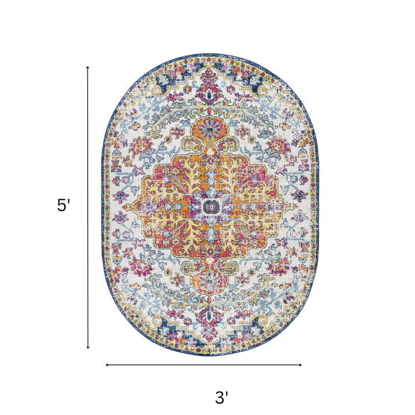 Timeless Traditional Woven Area Rug – Machine-Woven Polypropylene, Medium Pile, Durable and Easy to Clean