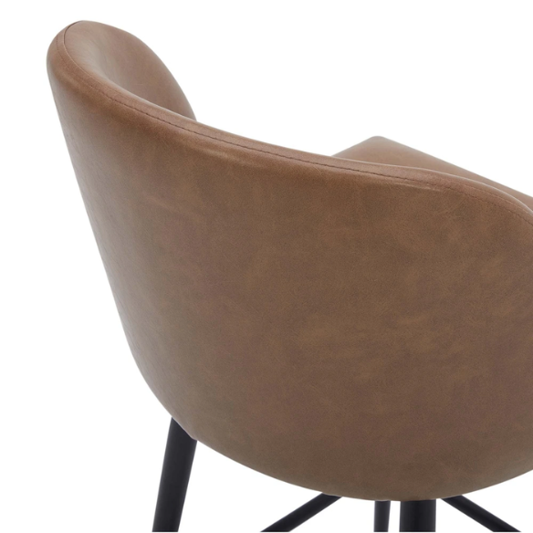 Set of 2 Counter Height Swivel Barstools – Mid-Century Modern Design, Padded Seat with High-Density Foam, 360° Swivel, Sturdy Iron Base, Footrest for Kitchen or Bar