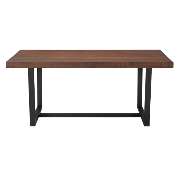 72-Inch Solid Wood Distressed Dining Table – Rustic Industrial Charm for Any Dining Room