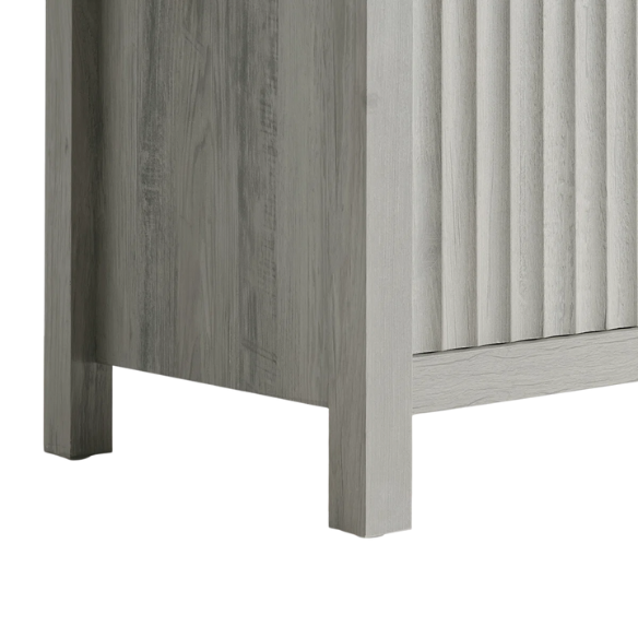 2-Drawer Nightstand with Built-In Outlets – Fluted Panels, Wood Grain Finish, Modern Design, Charging Station with 2 AC Outlets, USB & USB-C Ports, 4.9-Foot Power Cord, Set of 2