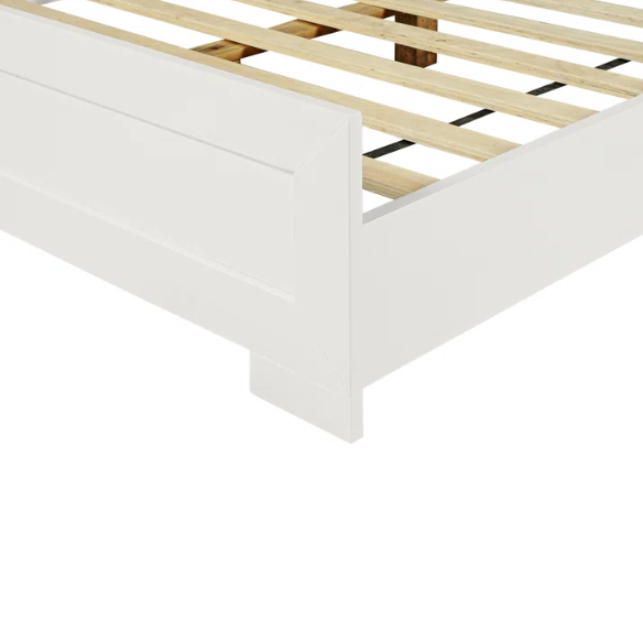 Neutral-Colored Solid Wood Queen Size Low Profile Platform Bed