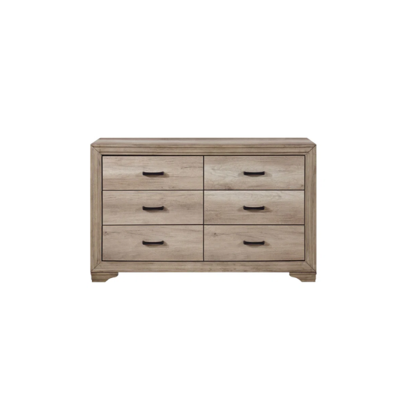 Elegant 4-Piece Rustic Wooden Queen Bedroom Set in Light Brown
