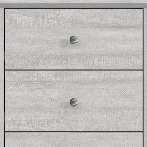 Modern 6-Drawer Double Dresser with Angled Sled Legs and Round Metal Hardware