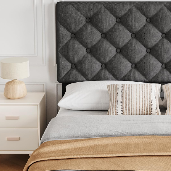 Soft Linen Fabric Upholstered Platform Bed – Double Size with Four Built-In Storage Drawers for Space-Saving & Style