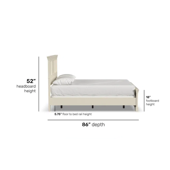 Queen Size Solid Wood Bed with Polished Finish and Classic Design
