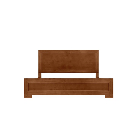 Neutral-Colored Solid Wood Queen Size Low Profile Platform Bed