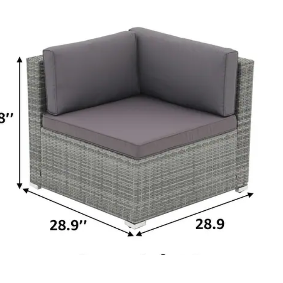 7-Piece Modular Patio Furniture Set | Wicker Outdoor Sectional Sofa with PE Rattan, Plush Pillowtop Cushions, and Coffee Table
