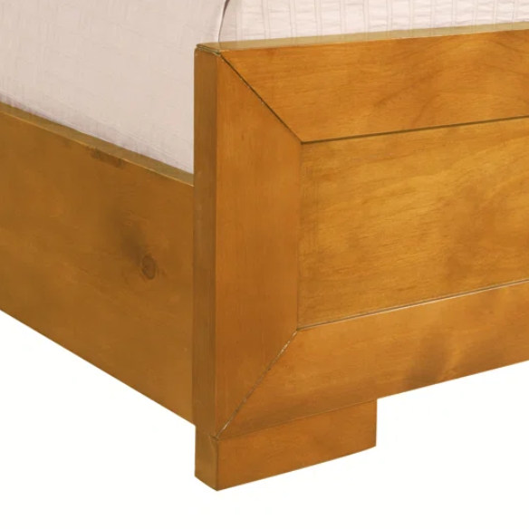 Neutral-Colored Solid Wood Queen Size Low Profile Platform Bed