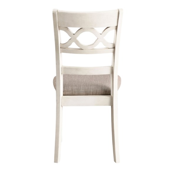 5-Piece Dining Set – Modern Farmhouse Round Table with Curvy Legs & X-Cross Chair Detail