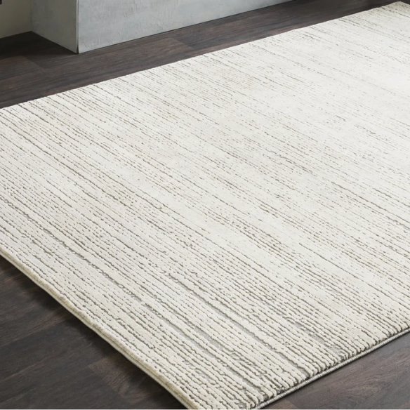 Modern Abstract Gray Area Rug – Stain-Resistant, High-Low Pile, Distressed Ivory Hues for a Relaxed, Stylish Touch