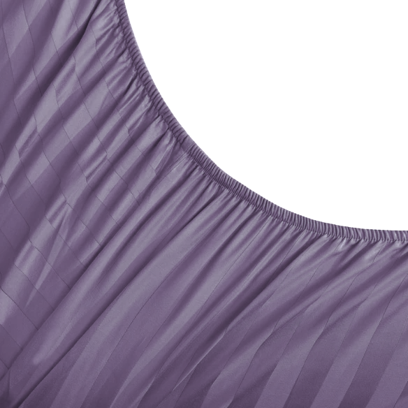 4-Piece Luxury Bed Sheet Set – Fitted & Flat Sheets with Pillowcases | Solid Stripe Bedding for Twin, Full, Queen, King Sizes
