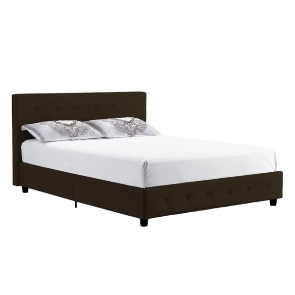 Luxurious Faux Leather Platform Bed – Full Double Size with Sleek Modern Design