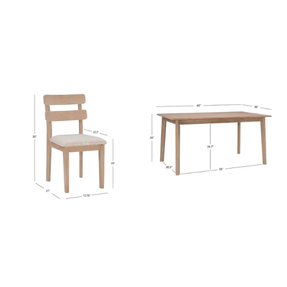 Mid-Century Modern 7-Piece Dining Set for 6 – Ideal for Family Meals and Gatherings