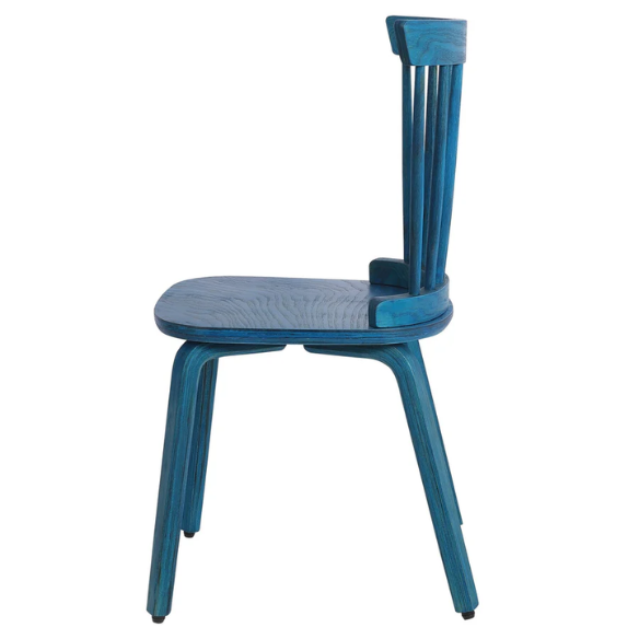 Solid Wood Slat Back Windsor Dining Chairs (Set of 2) – Sturdy, Eco-Friendly Construction with Ergonomic Backrest & Adjustable Foot Pads