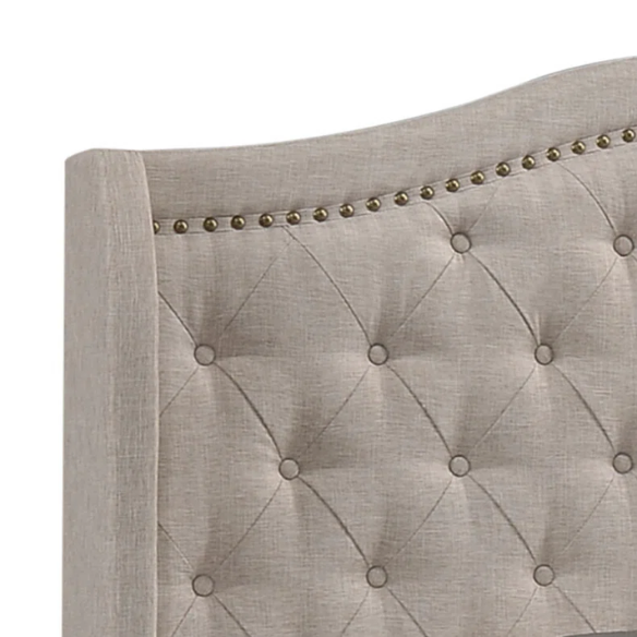 Button Tufted Upholstered Full Double Bed with Panel Headboard Design – Elegant and Comfortable with Premium Upholstery