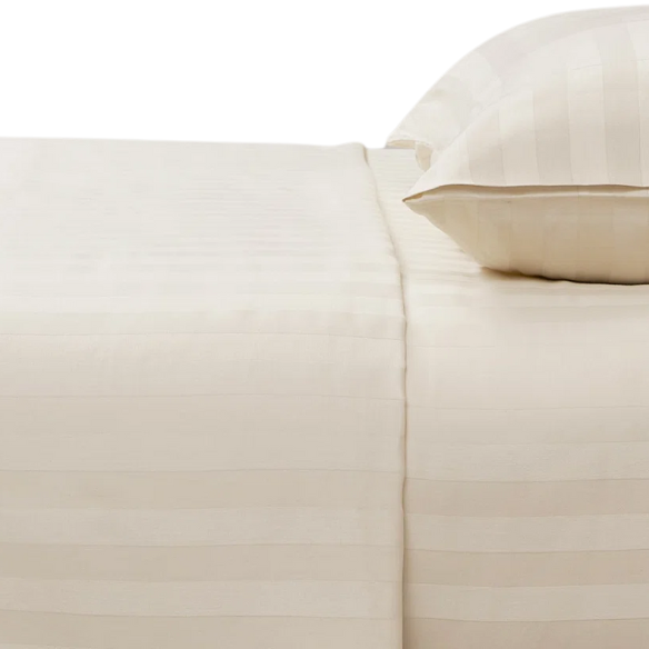 4-Piece Luxury Bed Sheet Set – Fitted & Flat Sheets with Pillowcases | Solid Stripe Bedding for Twin, Full, Queen, King Sizes