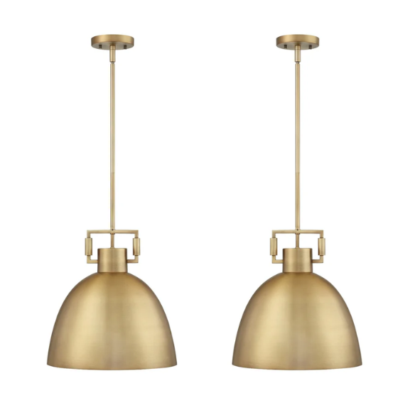 Ceiling Hanging Pendant Light with Oversized Shade and Adjustable Cord – Elegant Industrial Design for Kitchen, Entryway, or Bedroom