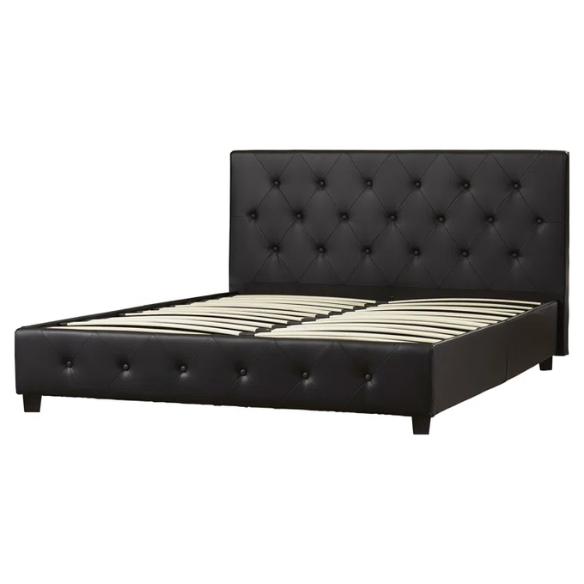 Luxurious Faux Leather Platform Bed – Full Double Size with Sleek Modern Design