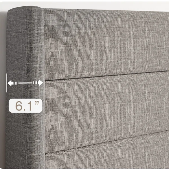 Modern King Size Upholstered Platform Bed with Hydraulic Lift Storage – Sleek Grooved Headboard, Space-Saving Design, and No Box Spring Needed
