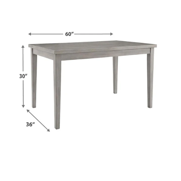 Gray Rectangular Dining Table – Modern Farmhouse Charm with Reclaimed Wood Look