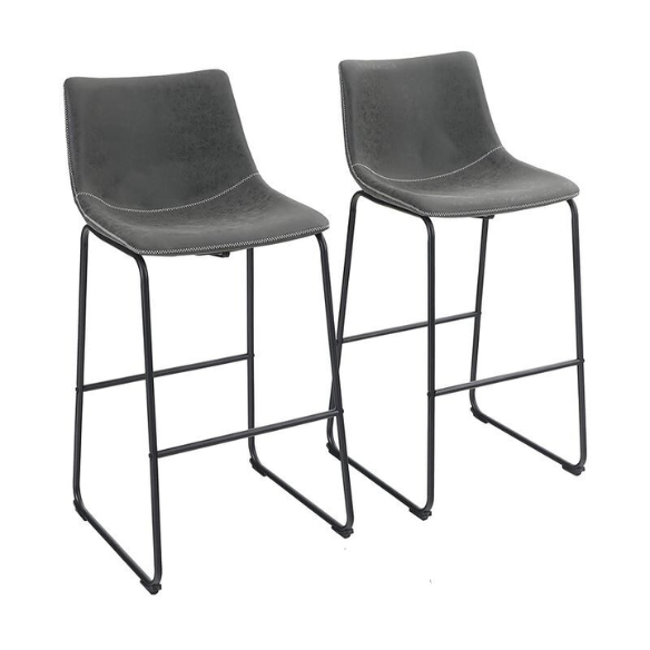 Square PU Leather Counter Height Bar Stools with Backrest – Set of 2 | Vintage-Inspired, Comfortable, and Easy to Assemble