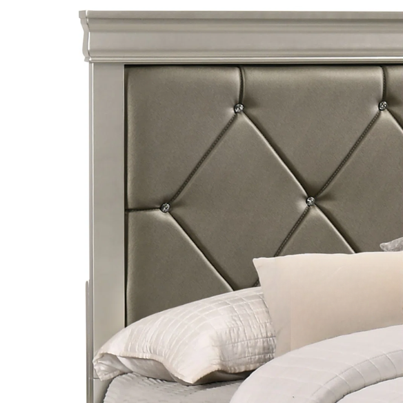 Luxurious 4-Piece Full Double Bedroom Set – Glamorous Faux Leather Design with Elegant Detailing