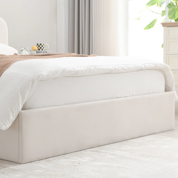 Elegant Hydraulic Velvet Upholstered Platform Bed – Full Double Size with Lift-Up Storage for Ultimate Space Saving
