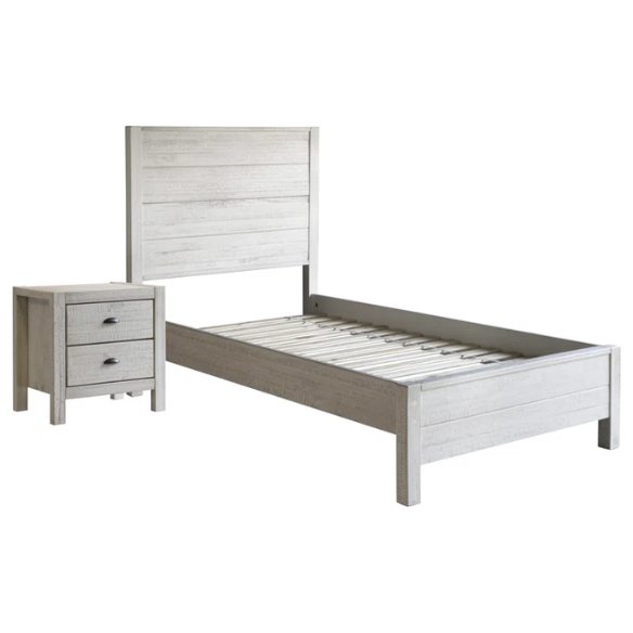 Stylish Wooden Twin 2-Piece Bedroom Set: Elegant Design for Cozy and Functional Spaces