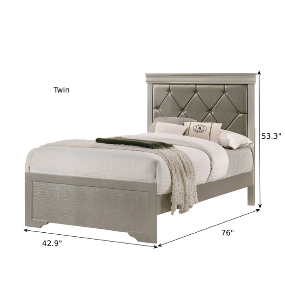 Glamour Bedazzled 5-Piece Twin Bedroom Set – Sparkling Elegance & Luxe Design