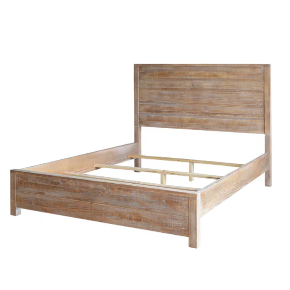 Rustic Farmhouse 4-Piece King Bedroom Set – Solid Pine Wood Bed, Dresser, Chest & Nightstand